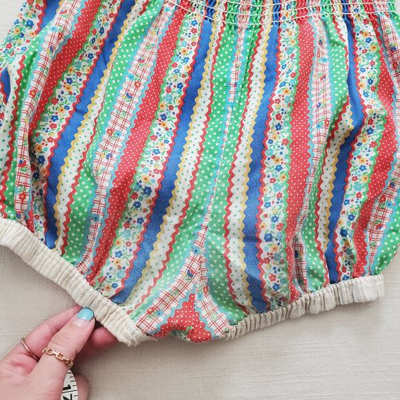 Vintage 70s Striped Pattern Romper kids 9/10 *flaw - Picture 9 of 10